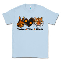 Dusty Blue peace love tigers Classic Tee - RanaPortraitStore