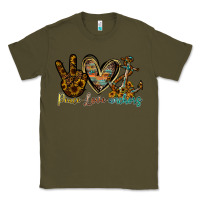 Army Green peace love anchors Classic Tee - RacoonDesign