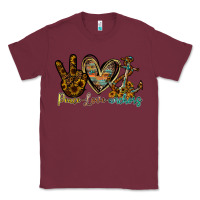 Burgundy peace love anchors Classic Tee - RacoonDesign