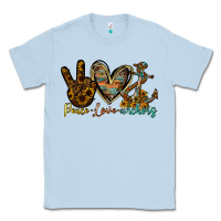 Dusty Blue peace love anchors Classic Tee - RacoonDesign