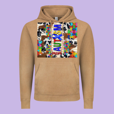 Autism Mom Puzzle Ribbon Vintage Hoodie Designed By Tumblerdesignbyshophia