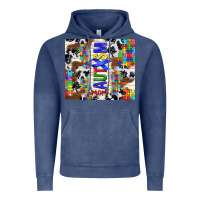 Vintage Denim autism mom puzzle ribbon Vintage Hoodie - TumblerDesignByShophia