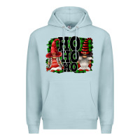 Blue Mist Ho Ho Ho Christmas Gnomes Premium Hoodie - FaDigitalArtStudio