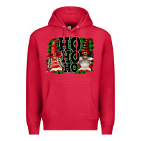 Cardinal Ho Ho Ho Christmas Gnomes Premium Hoodie - FaDigitalArtStudio