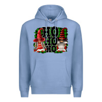 Colony Blue Ho Ho Ho Christmas Gnomes Premium Hoodie - FaDigitalArtStudio