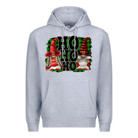Heather Grey Ho Ho Ho Christmas Gnomes Premium Hoodie - FaDigitalArtStudio