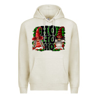 Oatmeal Heather Ho Ho Ho Christmas Gnomes Premium Hoodie - FaDigitalArtStudio