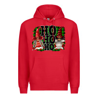 Red Ho Ho Ho Christmas Gnomes Premium Hoodie - FaDigitalArtStudio