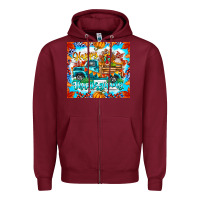 Burgundy happy thanksgiving Zipper Hoodie - CowhideDigitalArt