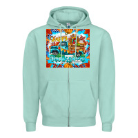 Seafoam happy thanksgiving Zipper Hoodie - CowhideDigitalArt