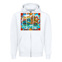 White happy thanksgiving Zipper Hoodie - CowhideDigitalArt