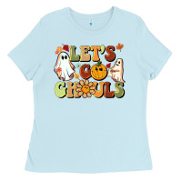 Baby Blue halloween lets go ghouls Ladies Tee - BarkalooDesign