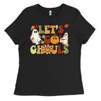 Black halloween lets go ghouls Ladies Tee - BarkalooDesign