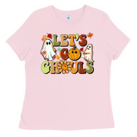 Bubblegum Pink halloween lets go ghouls Ladies Tee - BarkalooDesign