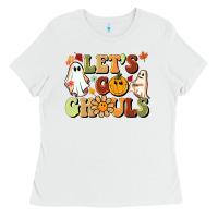 White halloween lets go ghouls Ladies Tee - BarkalooDesign