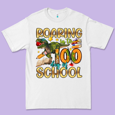 Roaring In To 100 Day Of School Premium Tee Designed By Artiststas