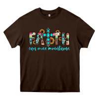 Chocolate Brown faith can move mountains Heavy Core Tee - JahusDesignShop