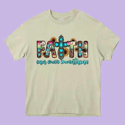Faith Can Move Mountains Heavy Core Tee Designed By Jahusdesignshop