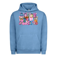 Pigment Pebble Blue stitch and lilo pink christmas coffee cups Urban Hoodie - AdoDesignShop