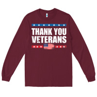 Burgundy Shirts For Veterans, Thank You Veterans Shirt Veterans Day Long Sleeve Tee - lanVoArt