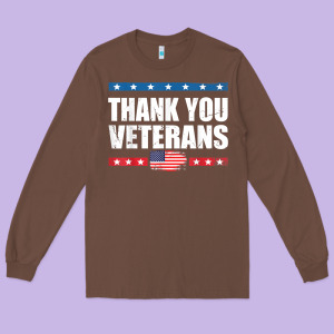 Shirts For Veterans, Thank You Veterans Shirt Veterans Day Long Sleeve Tee Designed By Lanvoart