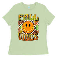 Matcha fall vibes smiley face Ladies Tee - BarkalooDesign