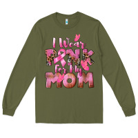 Army Green i wear pink for my mom Long Sleeve Tee - CowGirlArtShop