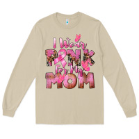 Mushroom i wear pink for my mom Long Sleeve Tee - CowGirlArtShop