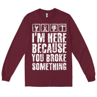 Burgundy construction crew funny contractor gift premium t shirt Long Sleeve Tee - lanVoArt