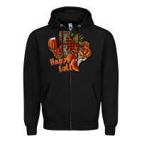 Black happy fall texas Zipper Hoodie - CowhideDigitalArt