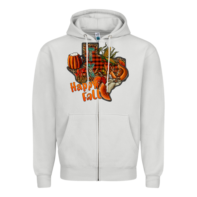 Happy Fall Texas Zipper Hoodie by CowhideDigitalArt | Teevron