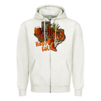Oatmeal Heather happy fall texas Zipper Hoodie - CowhideDigitalArt