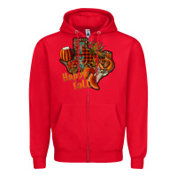 Red happy fall texas Zipper Hoodie - CowhideDigitalArt