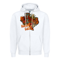 White happy fall texas Zipper Hoodie - CowhideDigitalArt