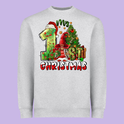 First Christmas Heavyweight Sweatshirt Designed By Fadigitalartstudio