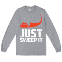 Heather Grey just sweep it! funny curling sports gift hoodie Long Sleeve Tee - lanVoArt