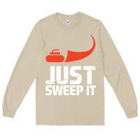 Mushroom just sweep it! funny curling sports gift hoodie Long Sleeve Tee - lanVoArt