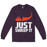 Plum just sweep it! funny curling sports gift hoodie Long Sleeve Tee - lanVoArt