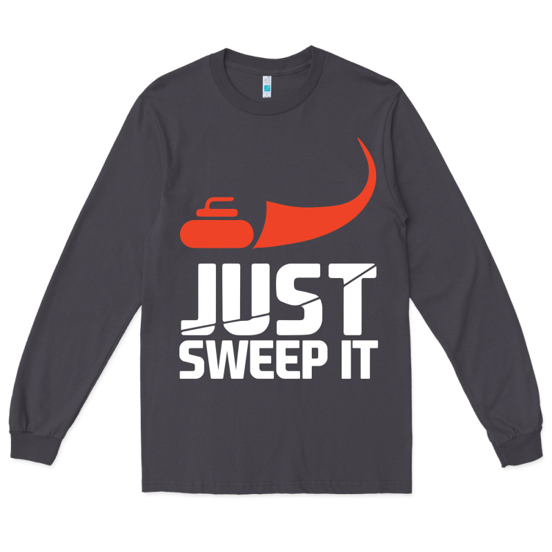 Just Sweep It! Funny Curling Sports Gift Hoodie Long Sleeve Tee by lanVoArt | Teevron