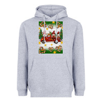 Heather Grey christmas gnomes truck Heavyweight Hoodie - Artiststas