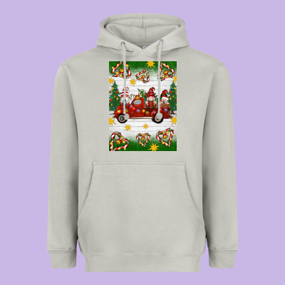 Christmas Gnomes Truck Heavyweight Hoodie Designed By Artiststas