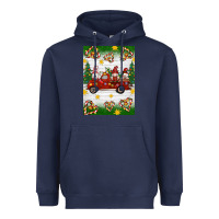 Navy christmas gnomes truck Heavyweight Hoodie - Artiststas