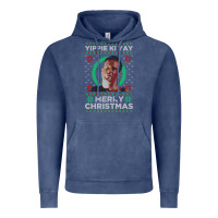 Vintage Denim Hot Trend Die Hard Christmas Yippie Ki Yay Vintage Hoodie - lanVoArt