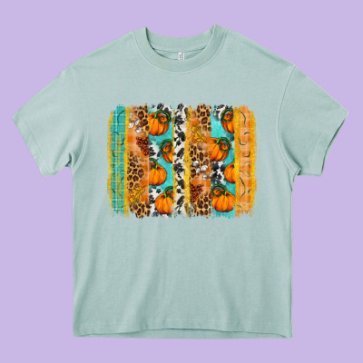 Fall Pumpkin Brushstroke Heavy Core Tee Designed By Bundleandbundleshop