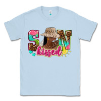 Dusty Blue Afro woman with sunkissed Classic Tee - NancyCooperArtShop