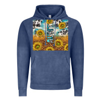 Vintage Denim aunt sunflower leopard glitter Vintage Hoodie - TumblerDesignByShophia