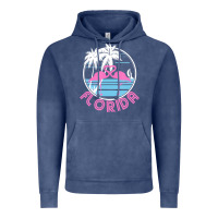 Vintage Denim Hot Trend Florida Pink Flamingo Heart 80S Retro Vintage Style Vintage Hoodie - lanVoArt