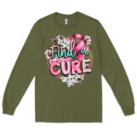 Army Green find a cure cancer awareness Long Sleeve Tee - CowGirlArtShop