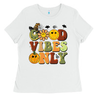 White halloween good vibes only Ladies Tee - BarkalooDesign