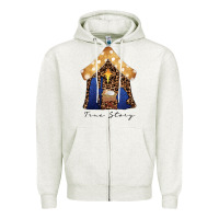 Oatmeal Heather True Story Black Zipper Hoodie - CowhideDigitalArt